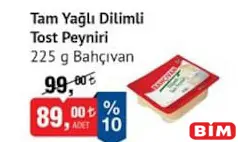 BAHÇIVAN TAM YAĞLI DİLİMLİ TOST PEYNİRİ 225 G fiyat ve kampanya bilgisi